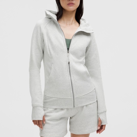 lululemon athletica Tops - Lululemon Scuba Full-Zip Hoodie Size 6 Heathered Light Grey
